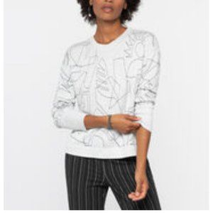Nic+Zoe Embroidered Sweater - Moondust Heather - Large